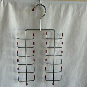 Silver metal scarf and belt hanger